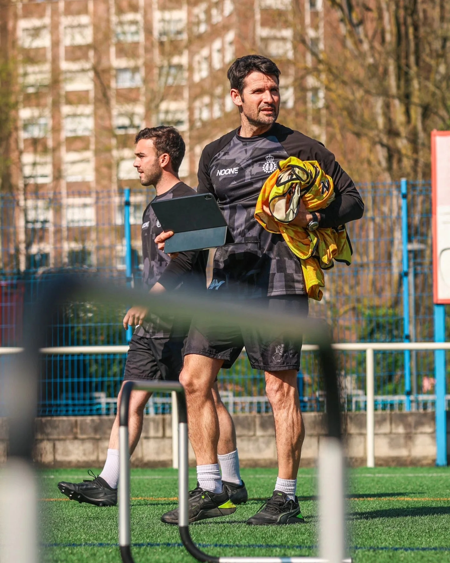 Lolo Escobar durante un entrenamiento del Real Avilés Industrial